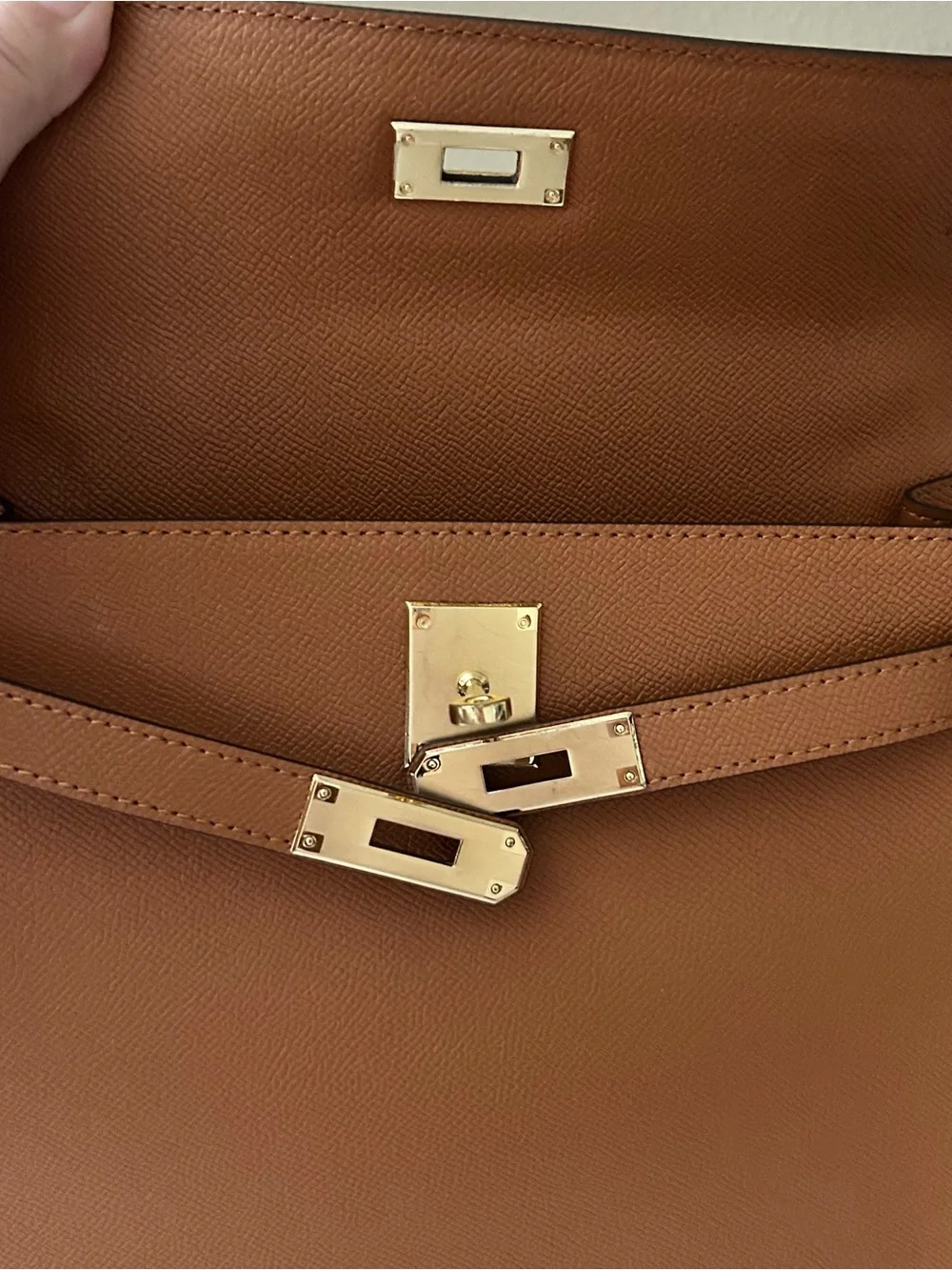 28cm Gold on Gold Epsom Leather Satchel KL Style